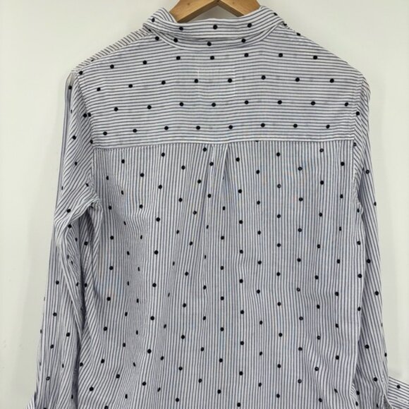 Rails Taylor Flocked Polka Dot Button Down Shirt Size M - Picture 9 of 11